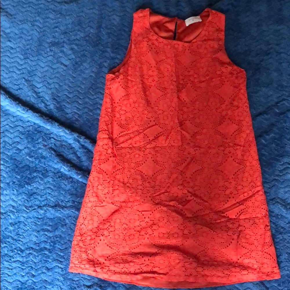 Orange lace overlay dress